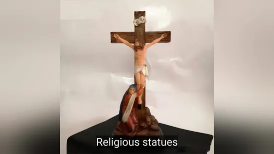 Estátua religiosa personalizada de fábrica OEM Polyresin Artesanato religioso Estátua de virgem mexicana Resina Artesanato religioso Fabricante de artesanato religioso de plástico na China